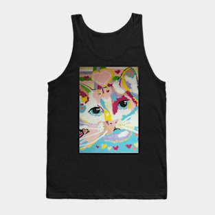 Colorful cat face painting Tank Top